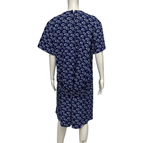 Vintage Cedar Glen Women's Short Sleeve Blue Floral Knee Length Dress Size 22 - Picture 9 of 9